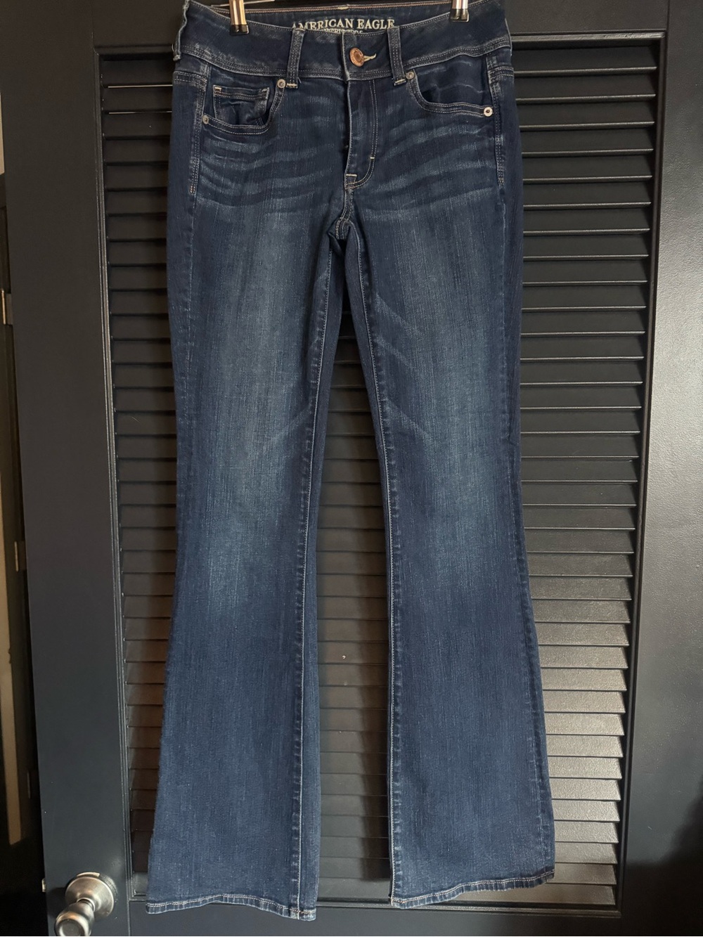 American Eagle Kick Boot Super Stretch Dark Wash Jeans 4 Long